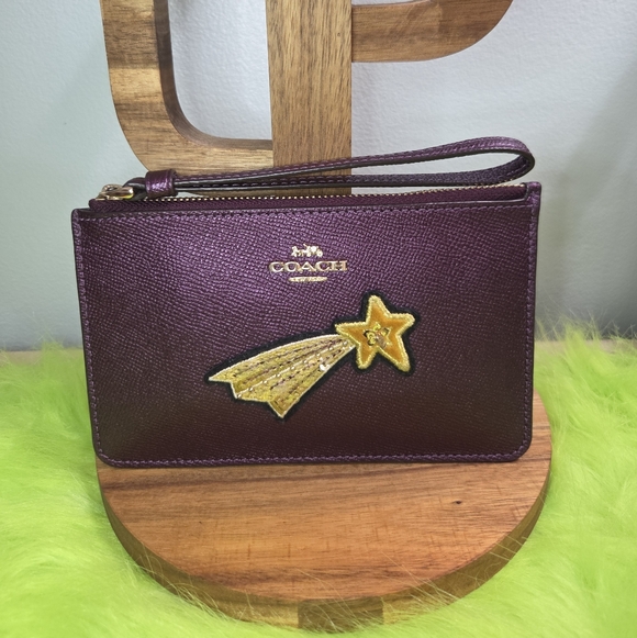 Coach Handbags - COACH F38706 WRISTLET WALLET STAR SEQUIN PATCHES METALLIC RASPBERRY LN